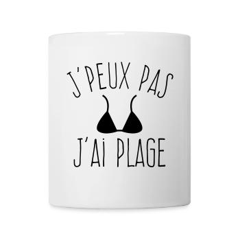 J'peux pas j'ai Plage - Humour Été Femme - Mug blanc - blanc - Devant