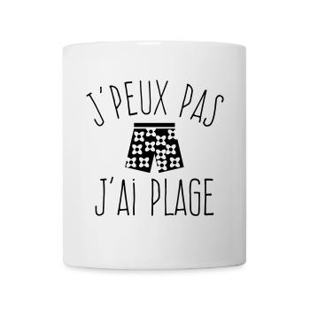 J'peux pas j'ai plage - homme / garçon  - Mug blanc - blanc - Devant
