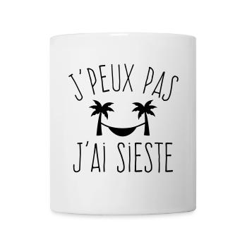 J'peux pas j'ai sieste - Humour repos - Mug blanc - blanc - Devant