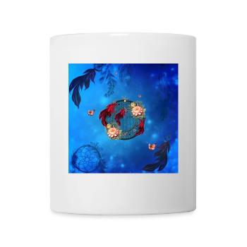Merveilleux capteur de rêves et papillons. - Mug blanc - blanc - Devant