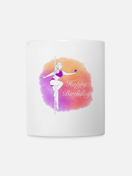 Illustration en dégradé d’anniversaire pour la danse au poteau - Mug blanc - blanc