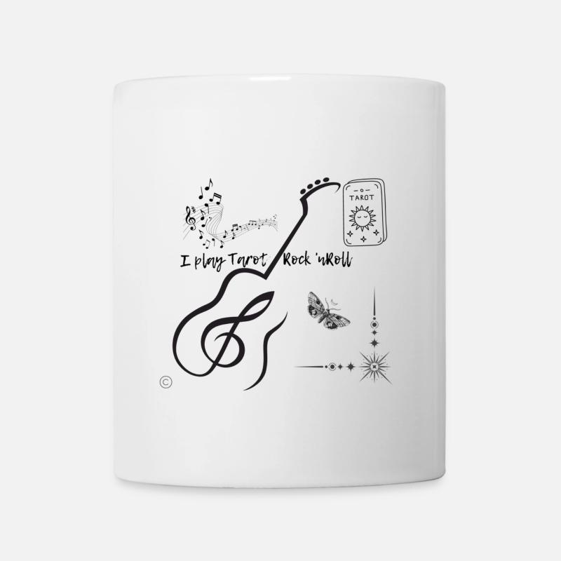 Gitarenlinie mit Sternenstrahl - Tasse - Weiß