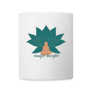 Mindful Thoughts Lotus Yoga Design - Tasse - Weiß - Vorne
