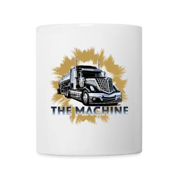 Sattelschlepper mit Tank für Flüssigkeiten - Tasse - Weiß - Vorne