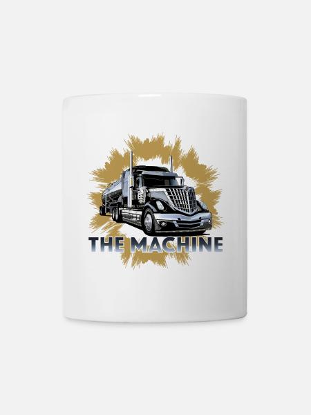 Sattelschlepper mit Tank für Flüssigkeiten - Tasse - Weiß