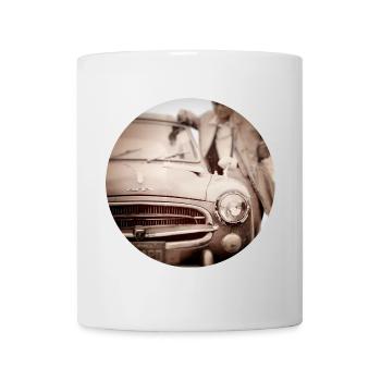 Vintage Autopalette Design in Sepia Tones - Tasse - Weiß - Vorne