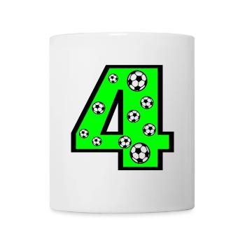 4e anniversaire Quatre ans - Football - Numéro 4 QUATRE - Mug blanc - blanc - Devant