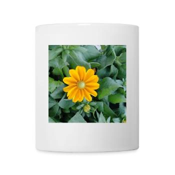 Fleur d’échinacée rugueuse / rayon jaune - Mug blanc - blanc - Devant