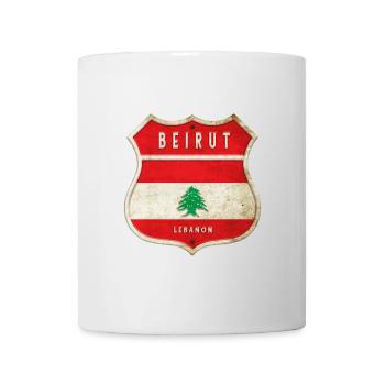 Beirut Lebanon coat of arms flags design - Mug - white - Front