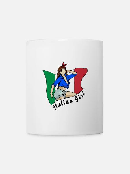 Italian girl flag design - Mug - white