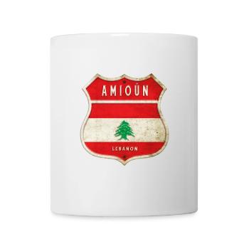 Amioun Lebanon coat of arms flags design - Mug - white - Front