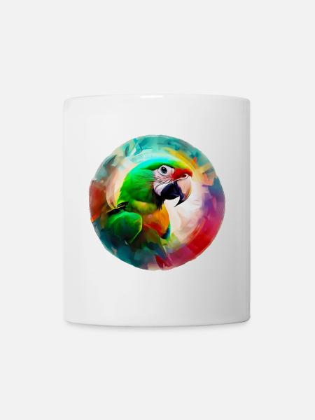 Farbiger Ara Papagei - Tasse - Weiß