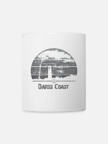 DarssCoast - Leuchtturm & Windflüchter - Tasse - Weiß