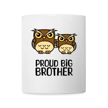 Hibou fier Big Brother Déclaration Brother Heart - Mug blanc - blanc - Devant
