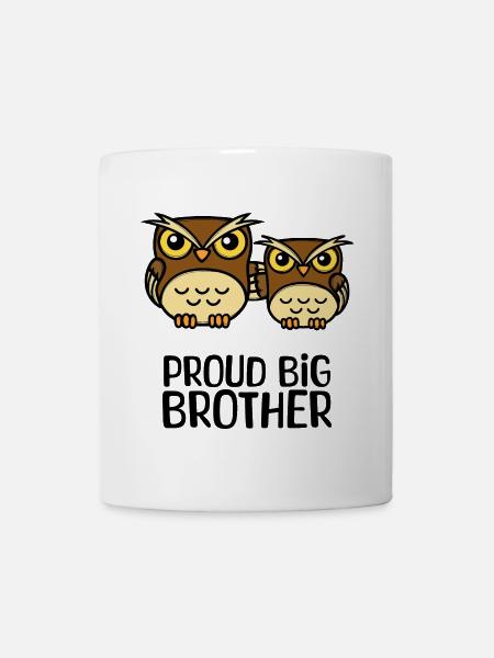 Eule Stolzer Großer Bruder Statement Bruderherz - Tasse - Weiß