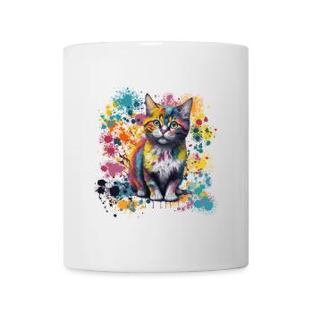 cute colorful cat for cat fans - Mug - white - Front