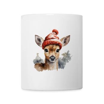 Rehkitz mit Mütze - Tasse - Weiß - Vorne