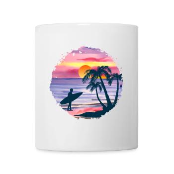 Summer Sunset Beach Watercolor - Mug - white - Front