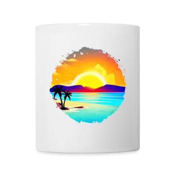 Summer Sunset Beach Watercolor - Mug - white - Front