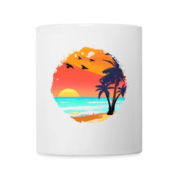 Summer Sunset Beach Watercolor - Mug - white - Front