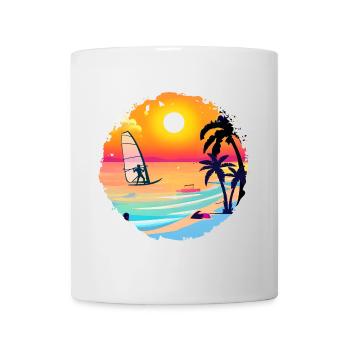 Summer Sunset Beach Watercolor - Mug - white - Front