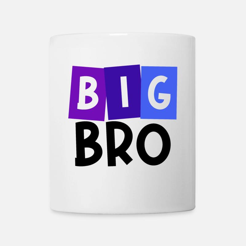 Fier Big Brother Brother Déclaration du cœur du frère Bro - Mug blanc - blanc