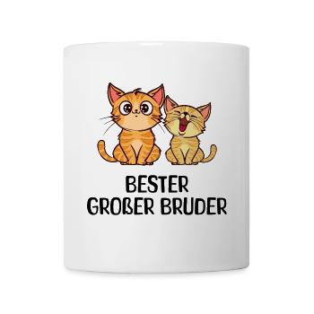 Großer Bruder Katze Statement Geschwisterliebe - Tasse - Weiß - Vorne