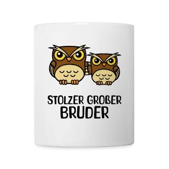Großer Bruder Statement Eule Geschwisterliebe - Tasse - Weiß - Vorne