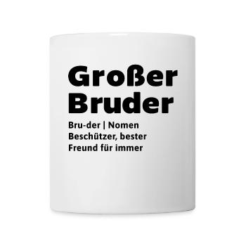 Geschwister Statement Großer Bruder Bruderherz - Tasse - Weiß - Vorne