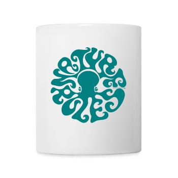 NATURE RULES! psychedelic octopus sixties türkis - Tasse - Weiß - Vorne