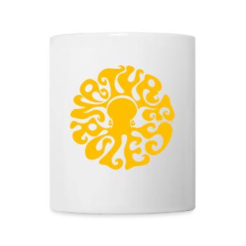NATURE RULES! psychedelic octopus sixties gelb - Tasse - Weiß - Vorne
