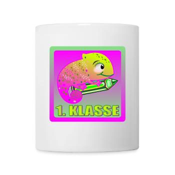 PINKE AMPHIBIE CHAMÄLEON GECKO 1. KLASSE - Tasse - Weiß - Vorne