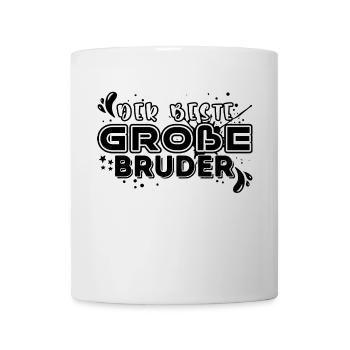 Bruderherz Großer Bruder Statement Geschwister - Tasse - Weiß - Vorne