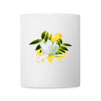 hübsche Blumenprints, Magnolie mit Blättern - Tasse - Weiß - Vorne