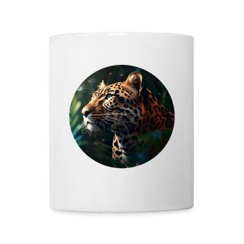 Leopard Face Up for wildlife fan and nature lover - Mug - white - Front