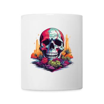 Bunter Totenkopf im Wüstenparadies - Tasse - Weiß - Vorne