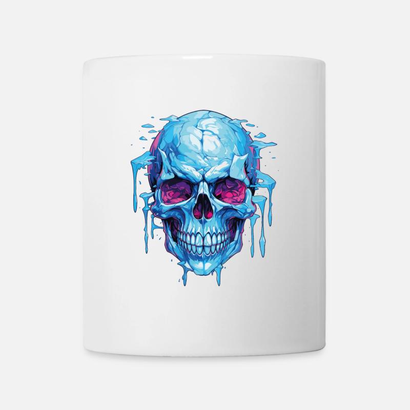 Neon Eis Schädelkunst - Tasse - Weiß