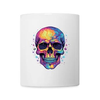 Psychedelisch Neon Schädel - Tasse - Weiß - Vorne