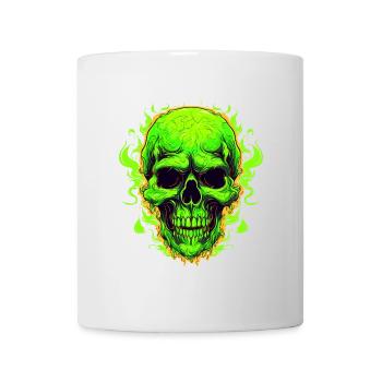 Conception du crâne des flammes néon - Mug blanc - blanc - Devant