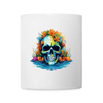 Tropical Flower Skull - Mug - white - Front