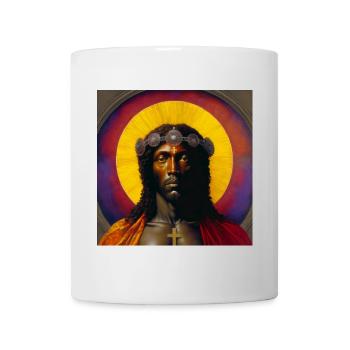 Jésus noir 01 - Mug blanc - blanc - Devant