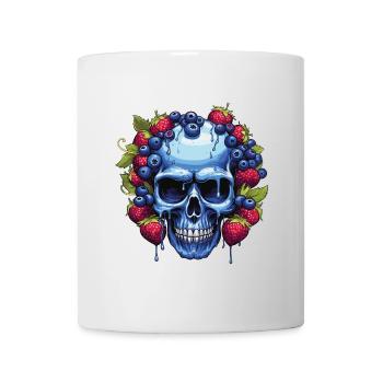 Blauer Schädel mit Beerengirlande - Tasse - Weiß - Vorne