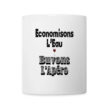 Economisons l'Eau Buvons l'Apéro - Mug blanc - blanc - Devant