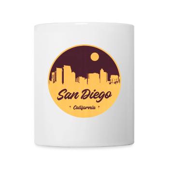 San Diego Skyline Retro Kreisprint - Tasse - Weiß - Vorne