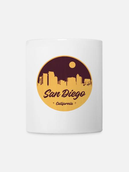 San Diego Skyline Retro Kreisprint - Tasse - Weiß
