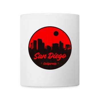 San Diego Skyline Rot - Tasse - Weiß - Vorne