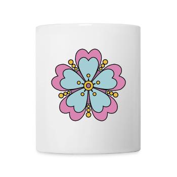 Cute Funky Hippie Boho Flower - Mug - white - Front