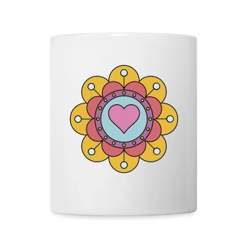 Fleur bohème hippie funky mignonne - Mug blanc - blanc - Devant