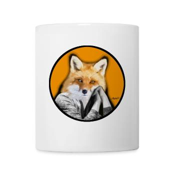 Füchsin Fuchs Student*in schlau Tier Gesicht  - Tasse - Weiß - Vorne
