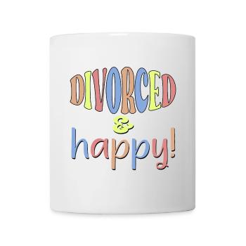 DIVORCE - DIVORCED AND HAPPY - Mug - white - Front